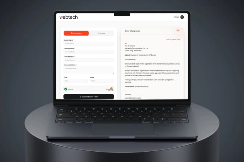 Free NP Domain Cover Letter Generator
